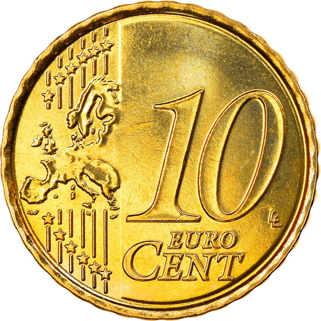 Belgium, 10 Euro Cent, 2007, Brussels, MS(63), Brass, KM:242