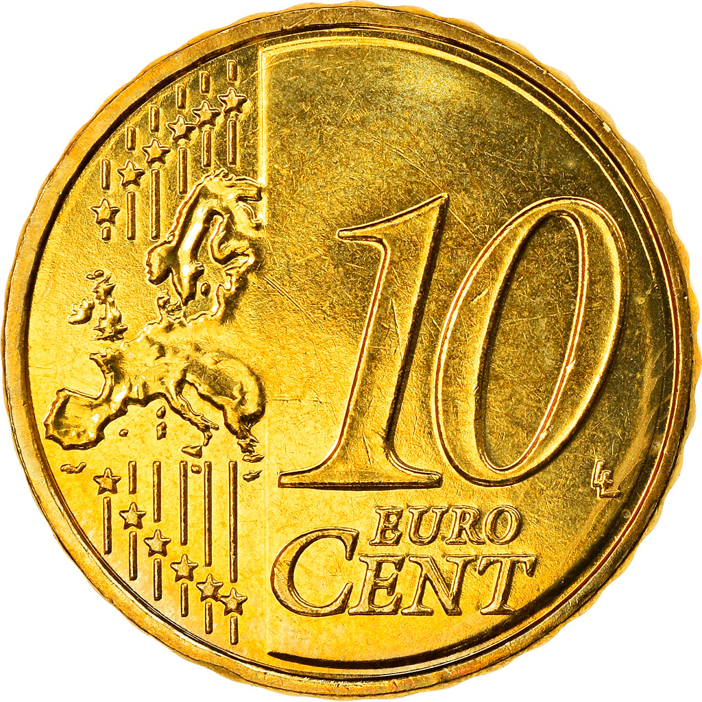Luxembourg, 10 Euro Cent, 2007, SPL, Laiton, KM:89