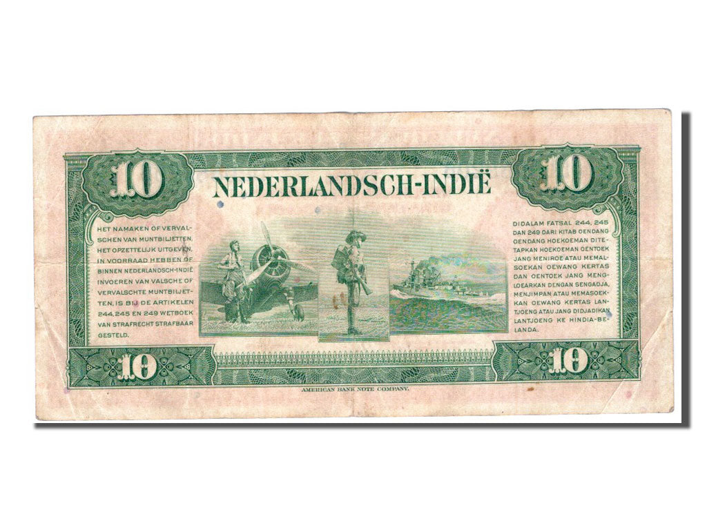 INDIE OLANDESI, 10 Gulden, 1943, BB