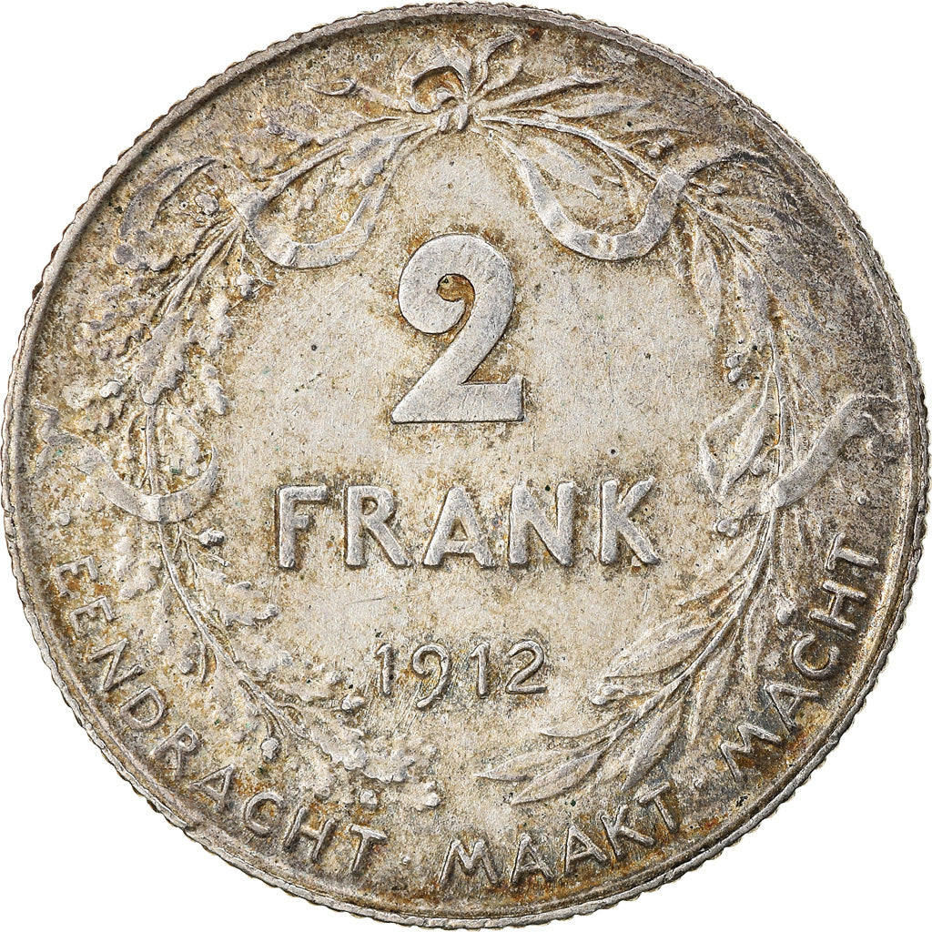 Münze, Belgien, 2 Francs, 2 Frank, 1912, SS, Silber, KM:75
