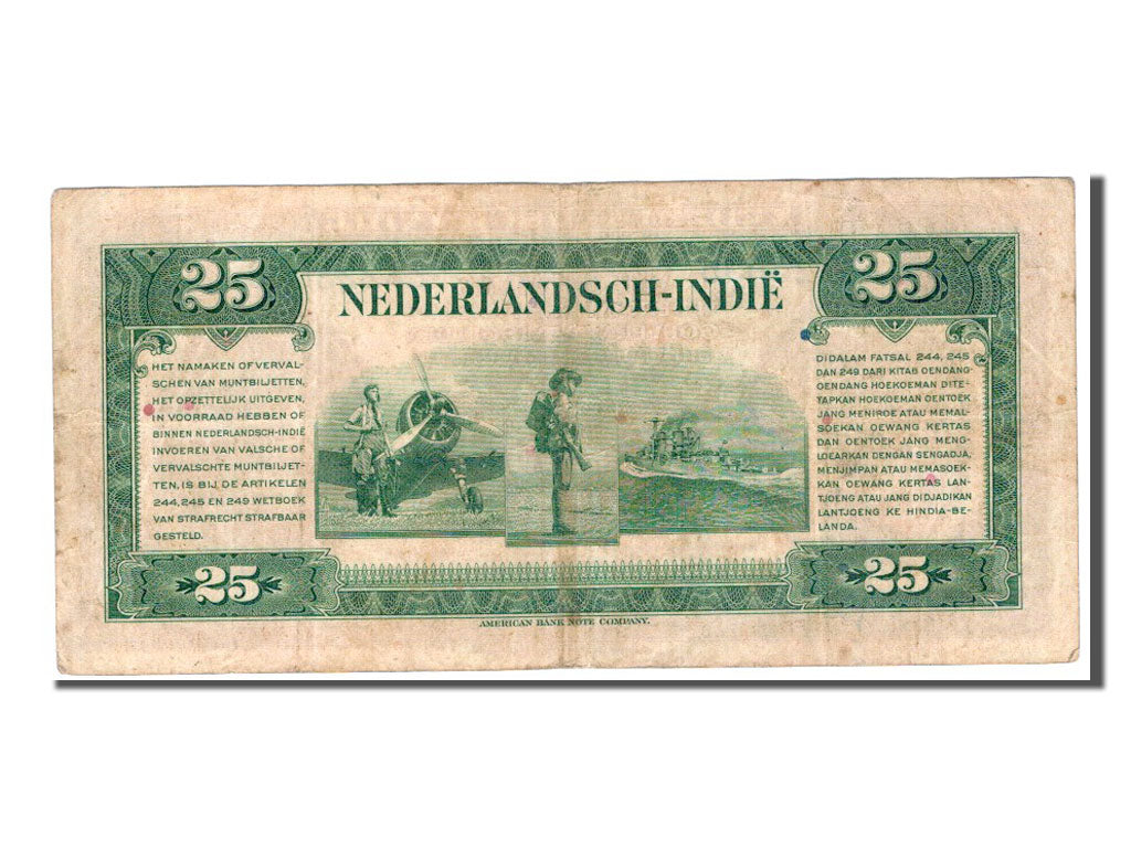 Netherlands Indies, 25 Gulden, 1943, KM #115a, VF(30-35), EK