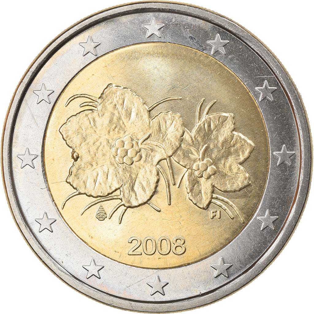 Finlandia, 2 Euro, 2008, Vantaa, SPL, Bi-metallico, KM:130