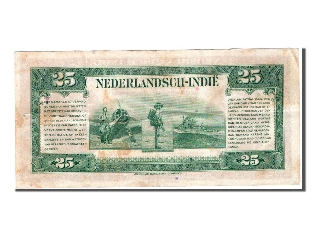 INDIE OLANDESI, 25 Gulden, 1943, BB
