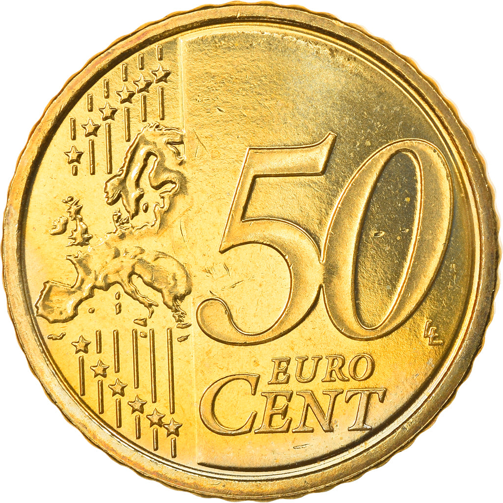 IRELAND REPUBLIC, 50 Euro Cent, 2008, MS(63), Brass, KM:49