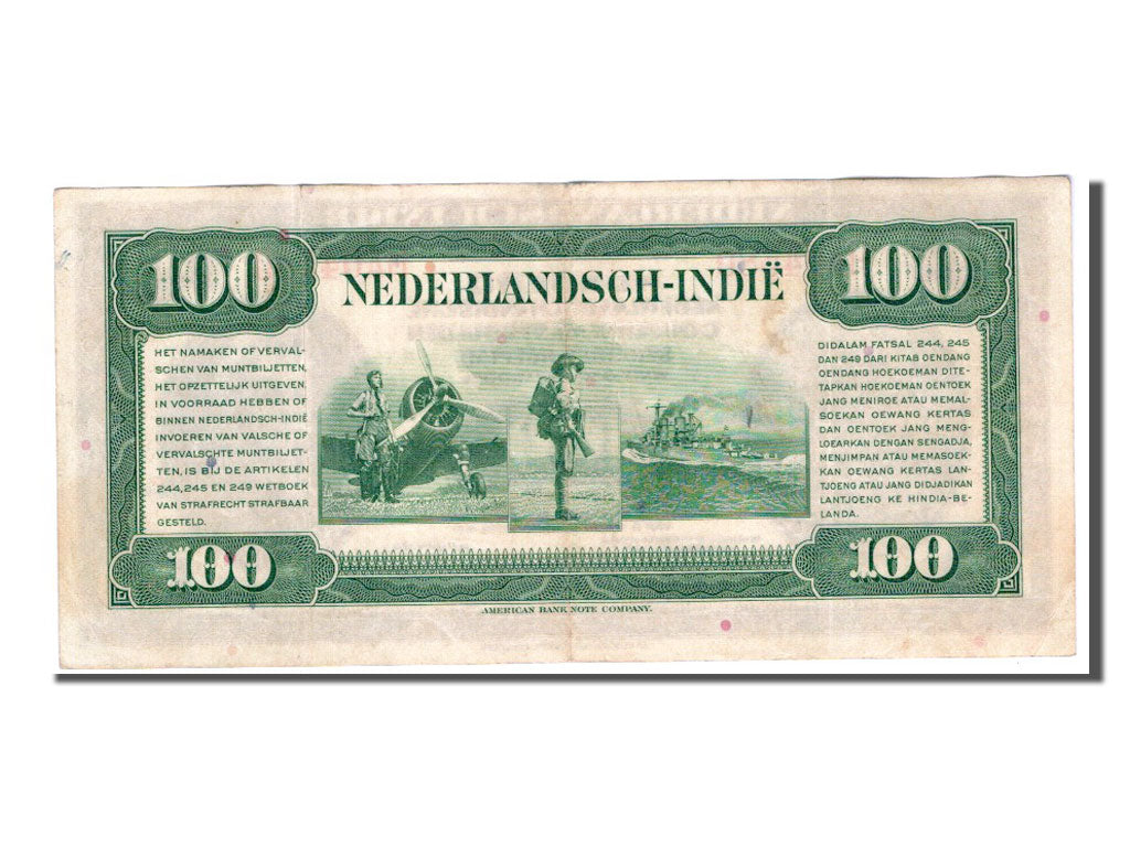 Netherlands Indies, 100 Gulden, 1943, KM #117a, AU(50-53), HA