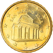 San Marino, 10 Euro Cent, 2008, Rome, MS(63), Brass, KM:482