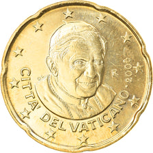 VATICAN CITY, 20 Euro Cent, 2008, Rome, MS(63), Brass, KM:386