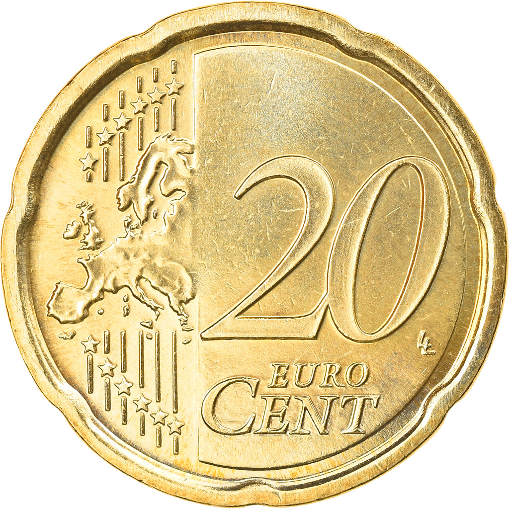 VATICAN CITY, 20 Euro Cent, 2008, Rome, MS(63), Brass, KM:386