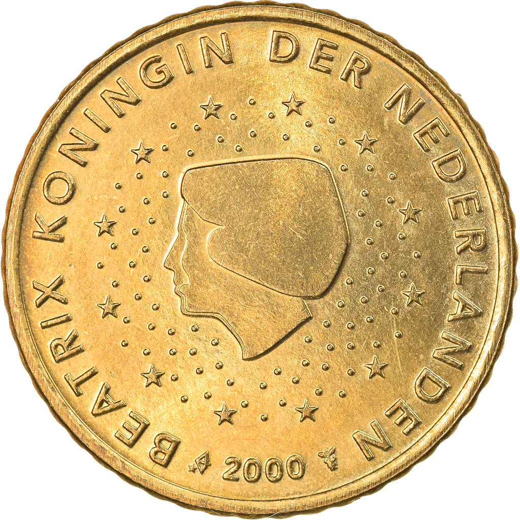 Niederlande, 50 Euro Cent, 2000, Utrecht, SS+, Messing, KM:239