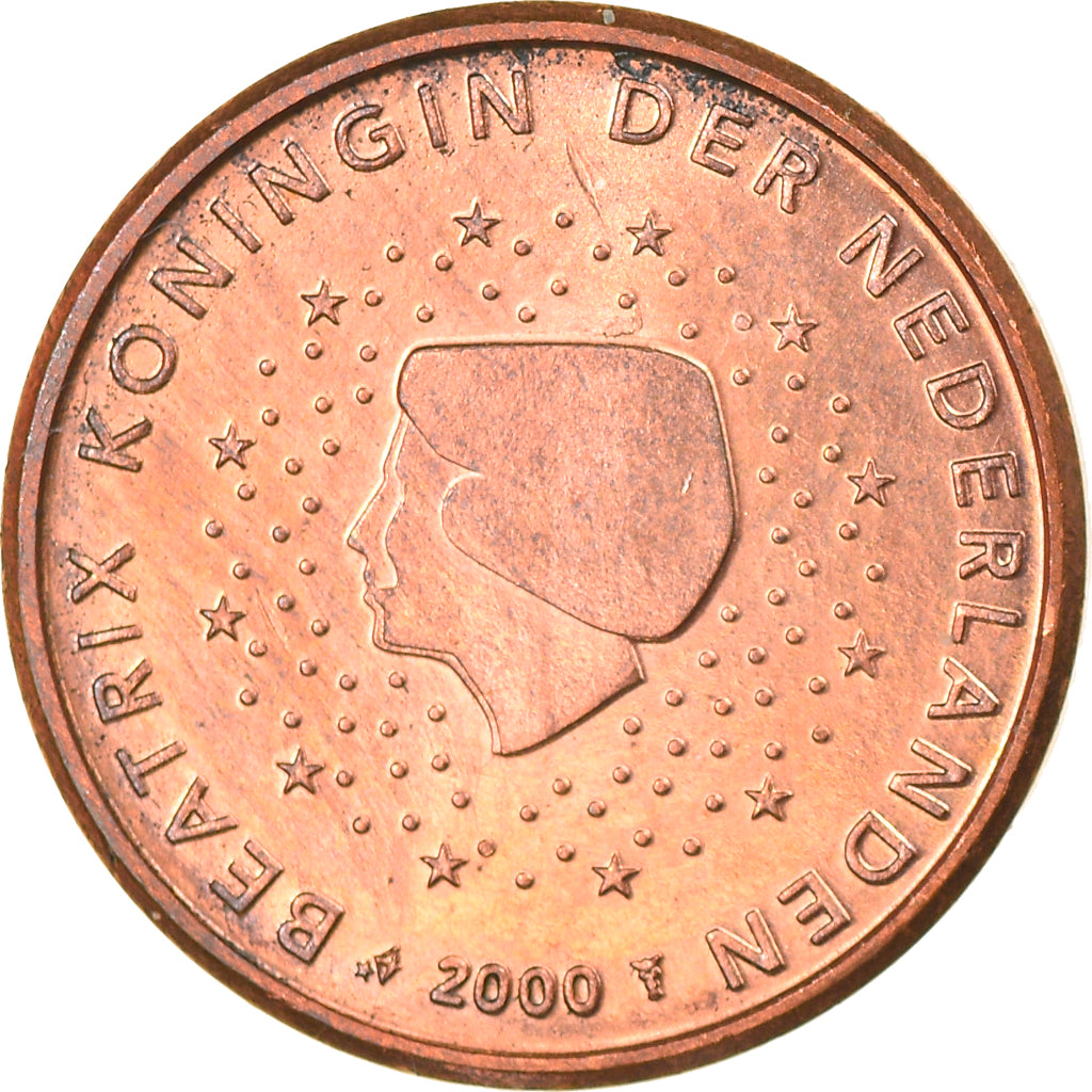 Holandia, Euro Cent, 2000, Utrecht, AU(50-53), Miedź platerowana stalą, KM:234