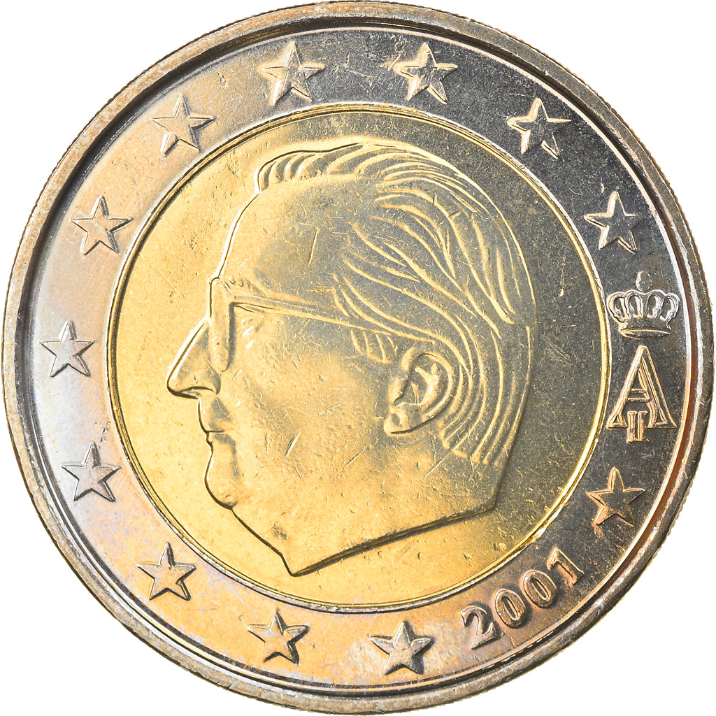 Belgia, 2 Euro, 2001, Brussels, MS(63), Bimetaliczny, KM:231