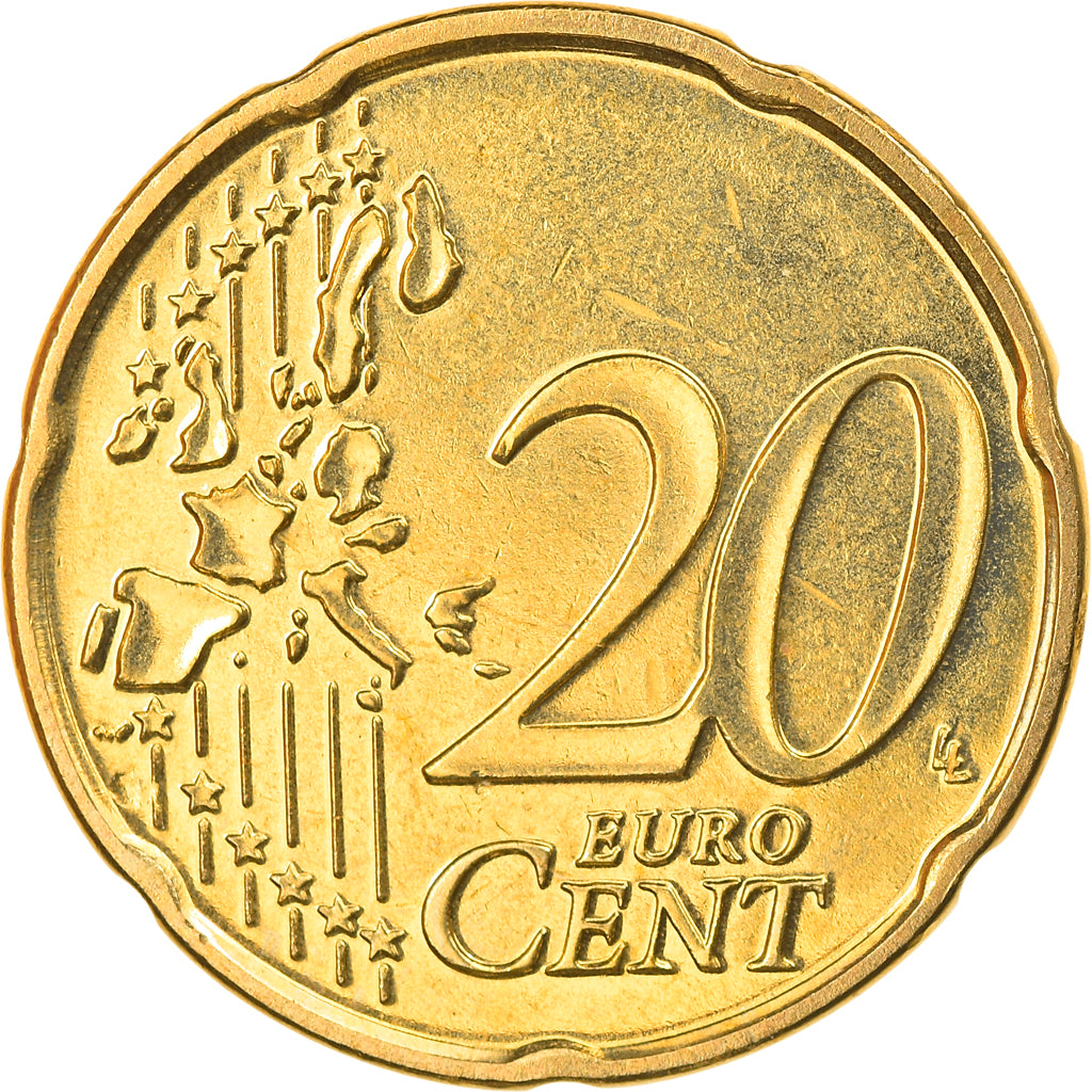 Belgien, 20 Euro Cent, 2001, Brussels, UNZ, Messing, KM:228
