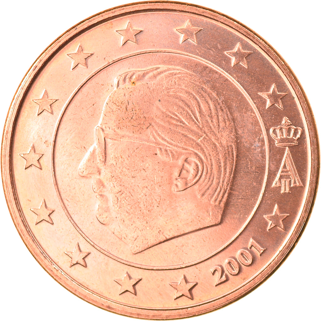 Belgium, 5 Euro Cent, 2001, Brussels, MS(63), Copper Plated Steel, KM:226