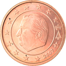 Belgium, 2 Euro Cent, 2001, Brussels, MS(63), Copper Plated Steel, KM:225