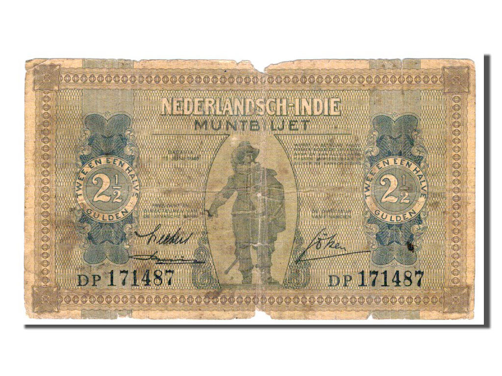 Netherlands Indies, 2 1/2 Gulden, 1940, KM #109a, VG(8-10), DP