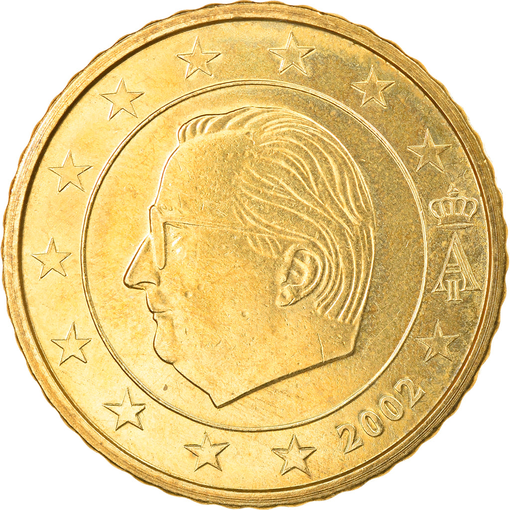 Belgium, 50 Euro Cent, 2002, Brussels, AU(50-53), Brass, KM:229