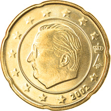 Belgium, 20 Euro Cent, 2002, Brussels, AU(50-53), Brass, KM:228