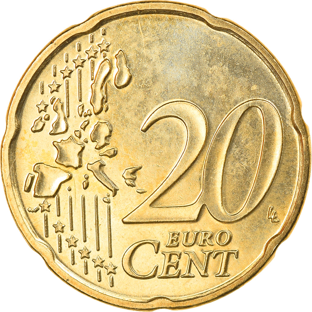 Belgium, 20 Euro Cent, 2002, Brussels, AU(50-53), Brass, KM:228