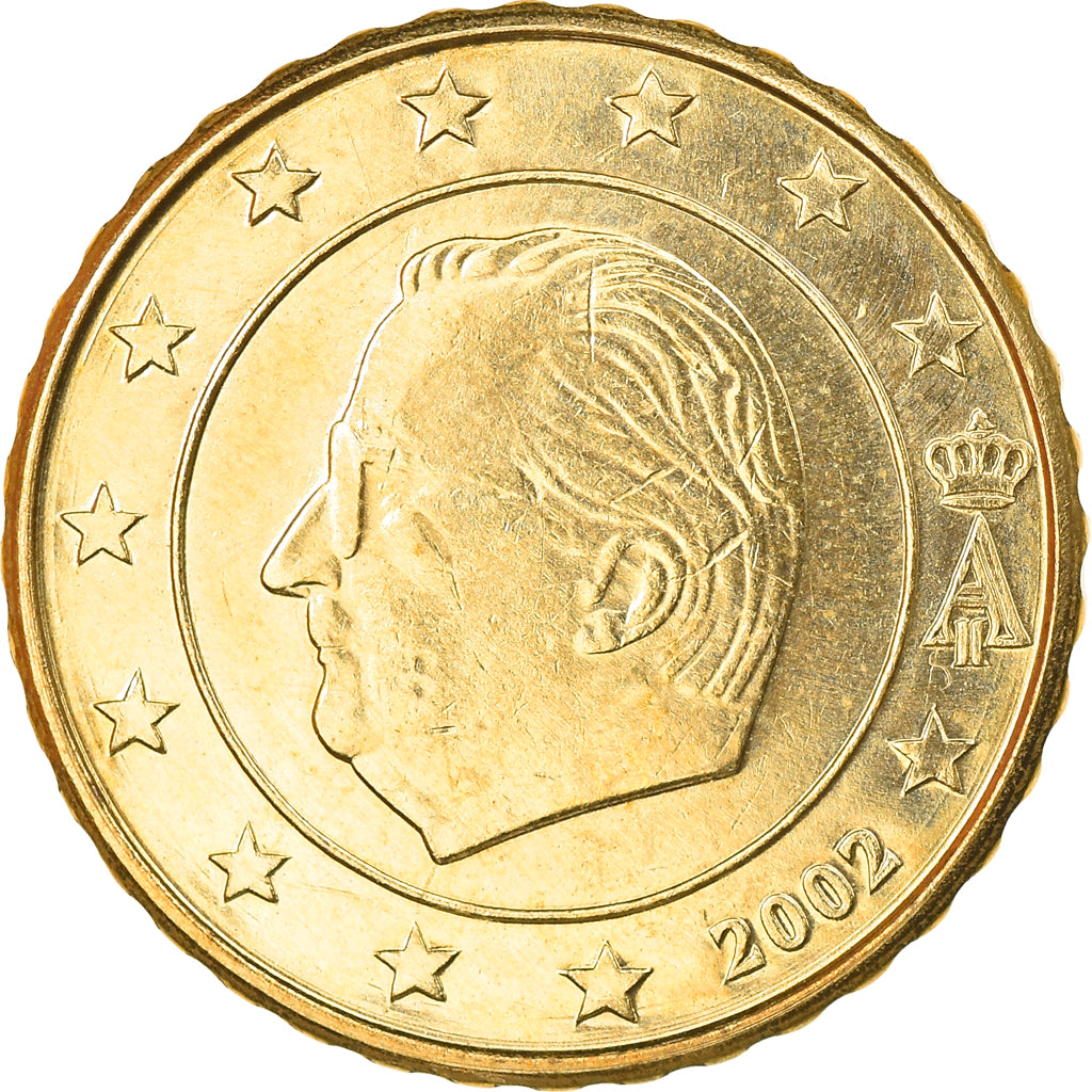 Belgium, 10 Euro Cent, 2002, Brussels, EF(40-45), Brass, KM:227