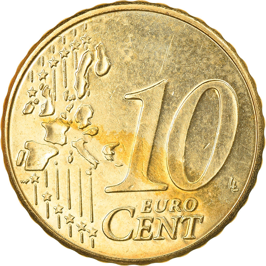 Belgium, 10 Euro Cent, 2002, Brussels, EF(40-45), Brass, KM:227