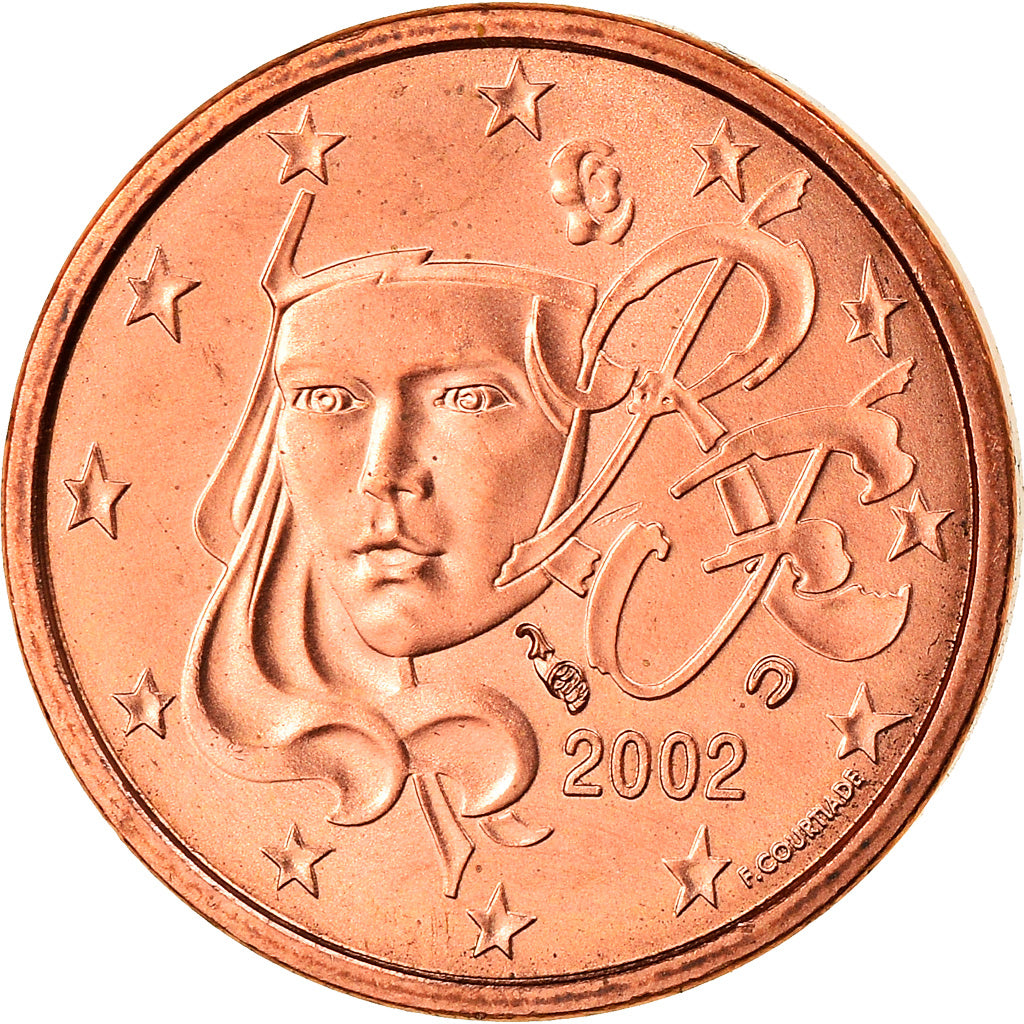 France, Euro Cent, 2002, Paris, BU, MS(63), Copper Plated Steel, KM:1282