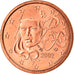 France, Euro Cent, 2002, Paris, BU, MS(63), Copper Plated Steel, KM:1282