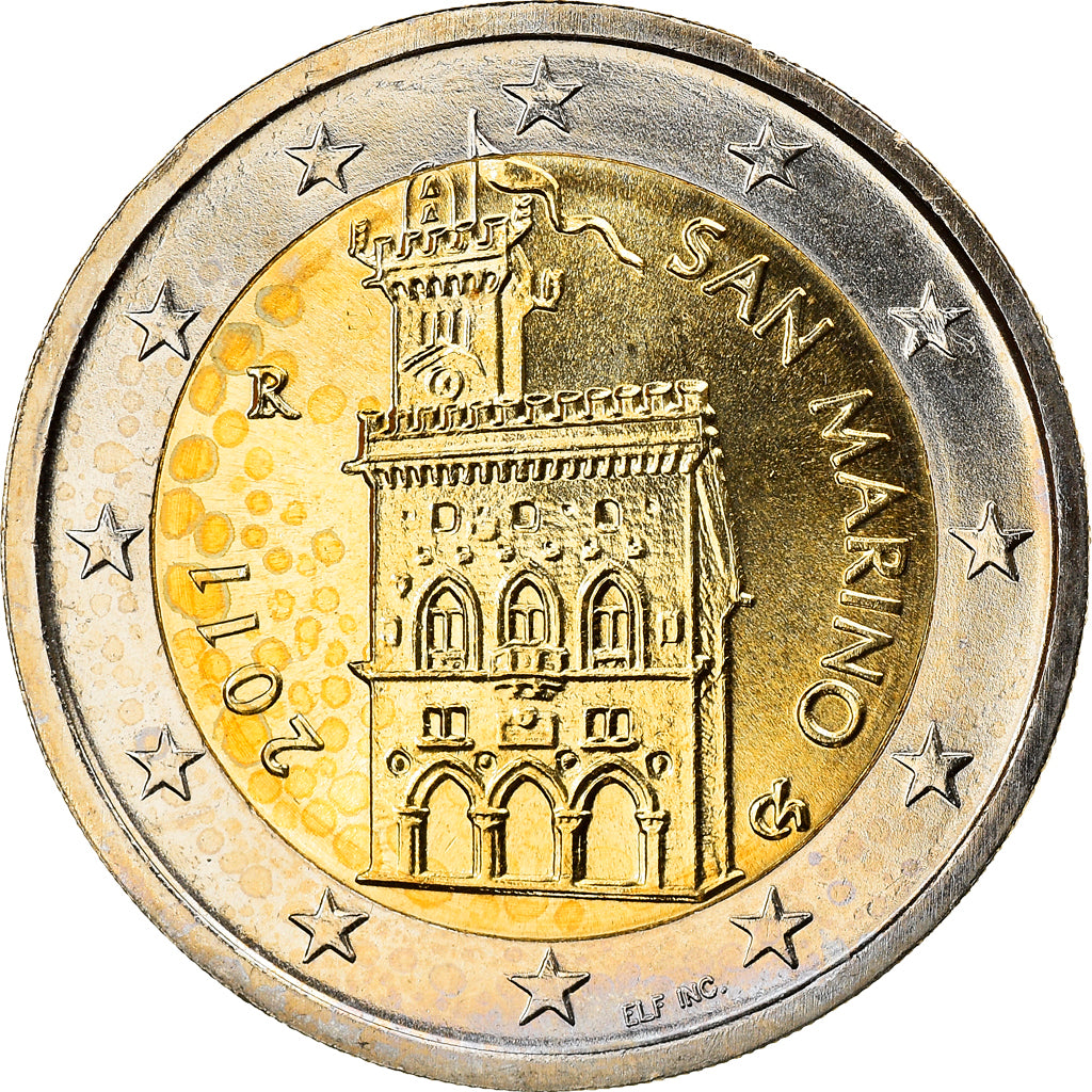 San Marino, 2 Euro, 2011, Rome, MS(63), Bi-Metallic, KM:486