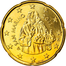 San Marino, 20 Euro Cent, 2011, Rome, MS(63), Brass, KM:483