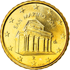 San Marino, 10 Euro Cent, 2011, Rome, MS(63), Brass, KM:482