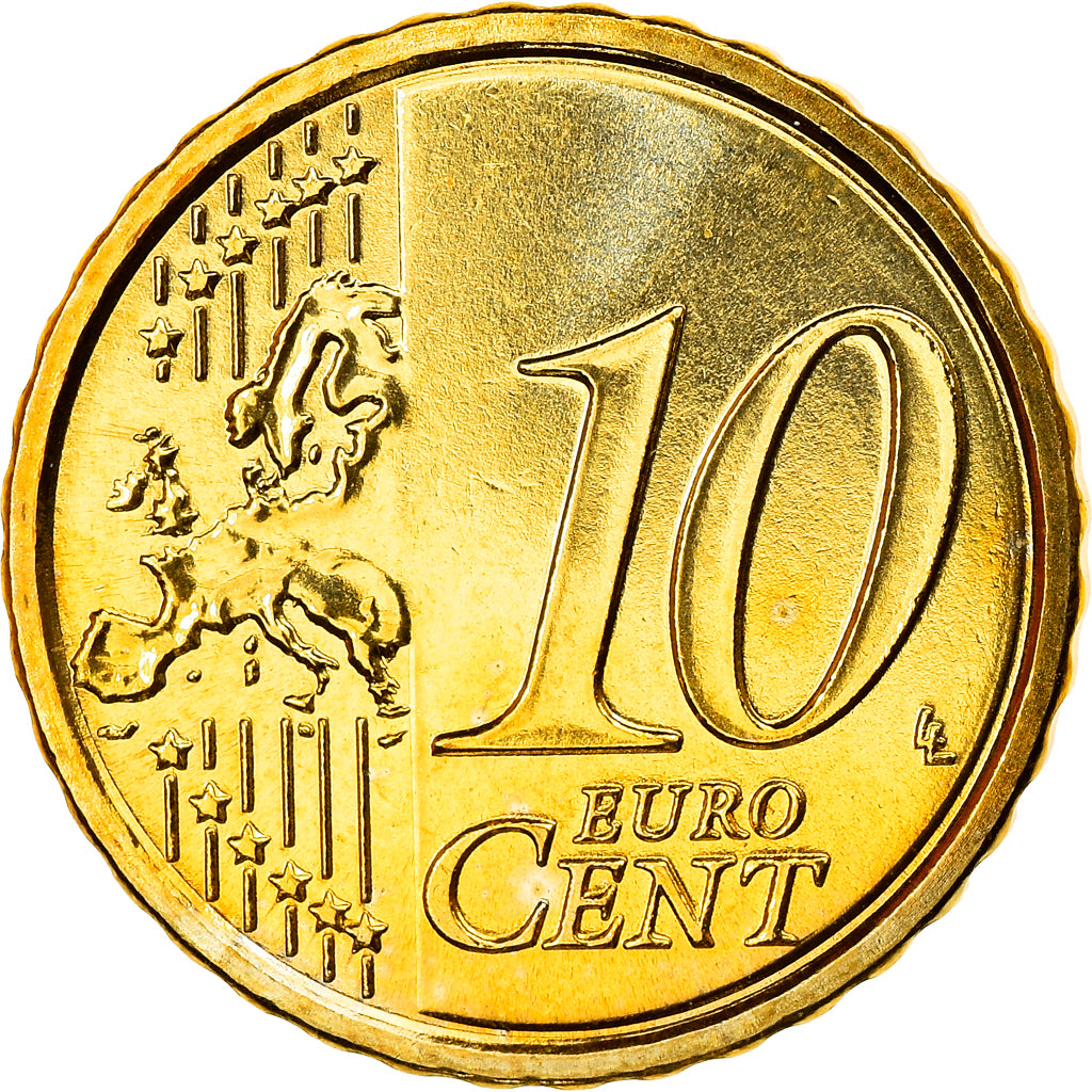San Marino, 10 Euro Cent, 2011, Rome, MS(63), Brass, KM:482