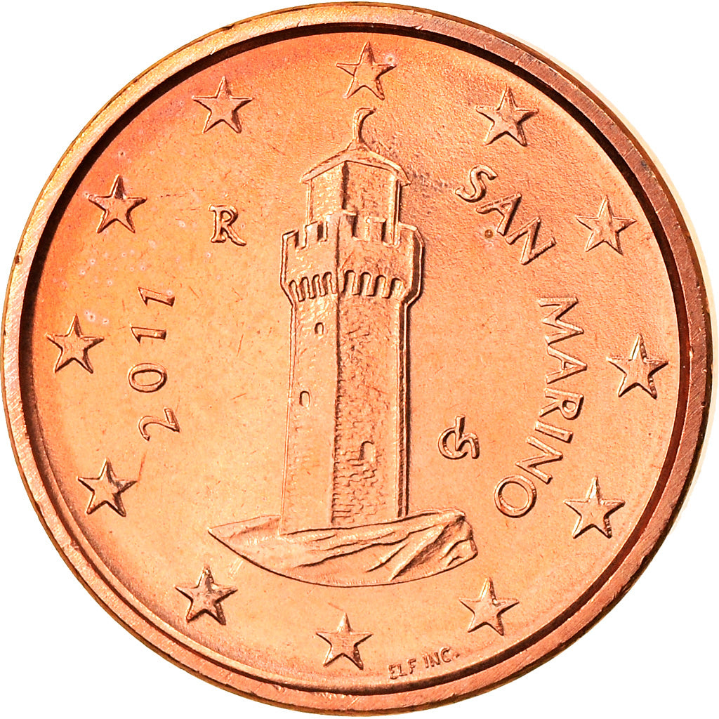 San Marino, Euro Cent, 2011, Rome, MS(63), Copper Plated Steel, KM:440