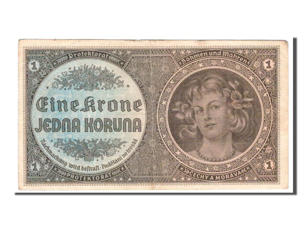 Bohemia and Moravia, 1 Koruna, 1940, KM #3a, EF(40-45), D003