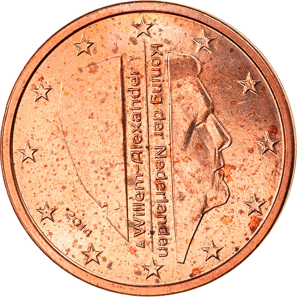 Netherlands, 2 Euro Cent, 2014, Utrecht, EF(40-45), Copper Plated Steel