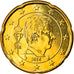 Belgium, 20 Euro Cent, 2014, King Philippe, MS(63), Brass, KM:New