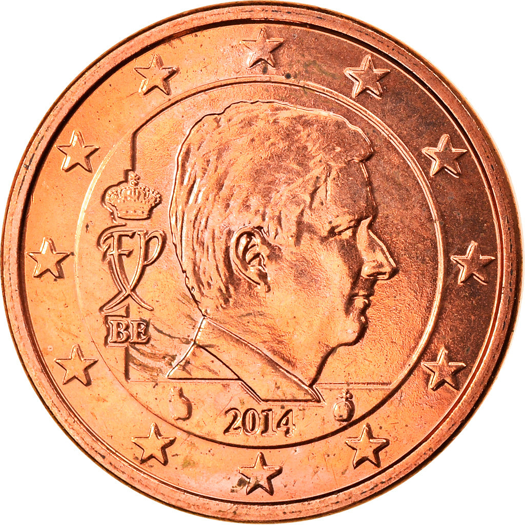 Belgium, 5 Euro Cent, 2014, King Philippe, MS(63), Copper Plated Steel, KM:New