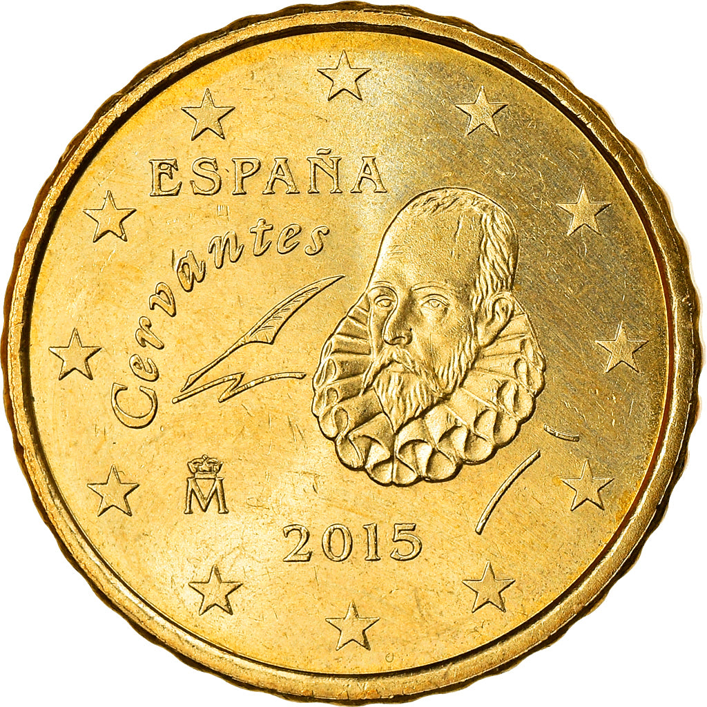 Spain, 10 Euro Cent, 2015, MS(63), Brass, KM:New