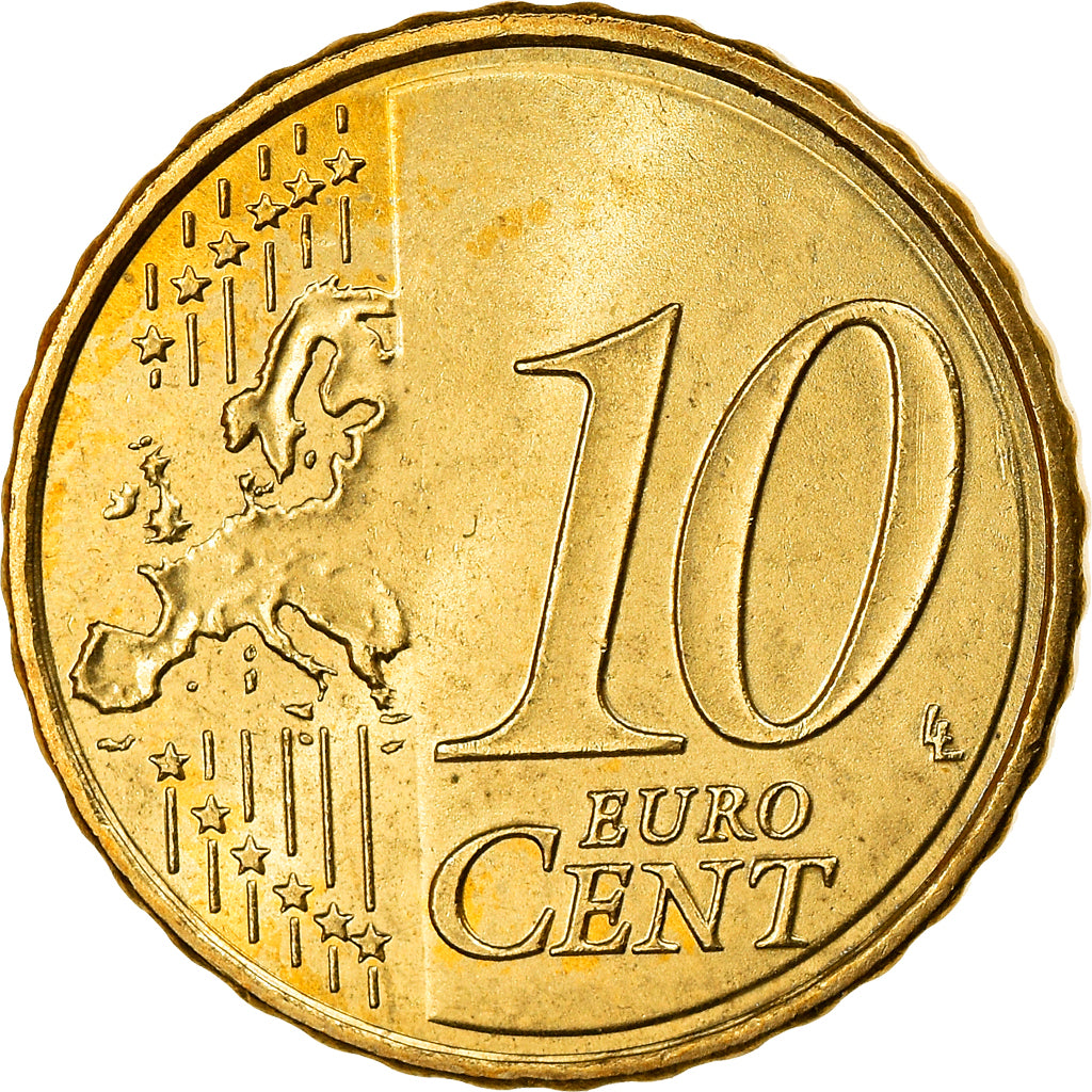 Spain, 10 Euro Cent, 2015, MS(63), Brass, KM:New