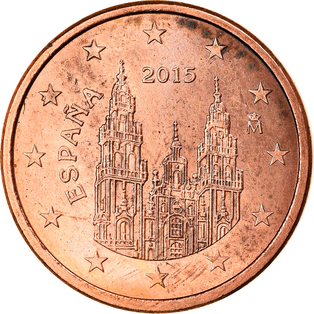Spanien, 5 Euro Cent, 2015, UNZ, Copper Plated Steel, KM:New