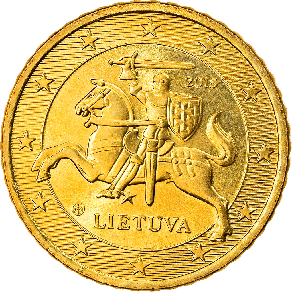 Lithuania, 50 Euro Cent, 2015, MS(63), Brass, KM:New
