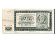 Bohemia and Moravia, 1000 Korun, 1942, KM #15a, VF(30-35), HB