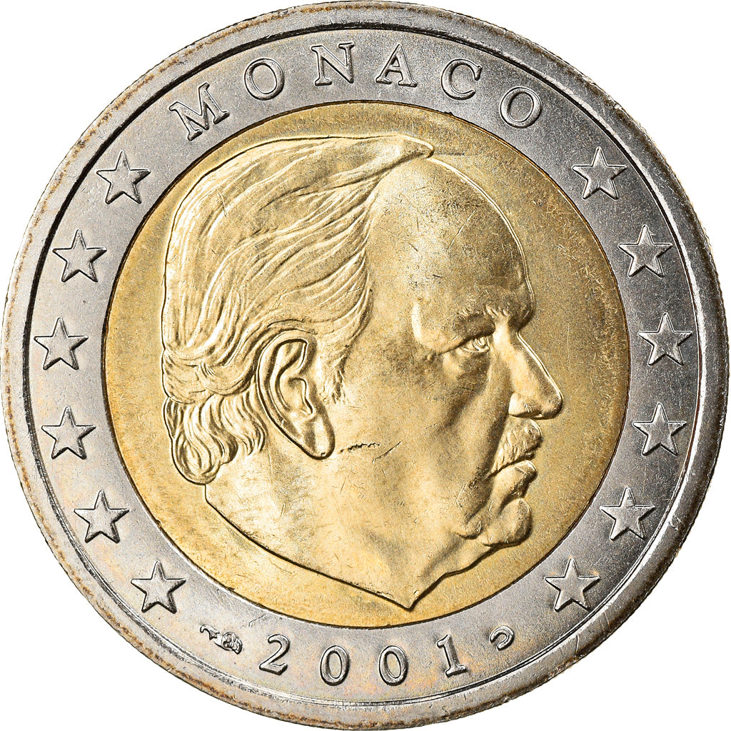 Monaco, 2 Euro, 2001, Paris, TTB+, Bi-Metallic, Gadoury:MC179, KM:174