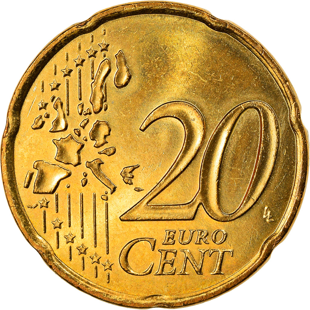 Monaco, 20 Euro Cent, 2001, Paris, EF(40-45), Brass, Gadoury:MC176, KM:171