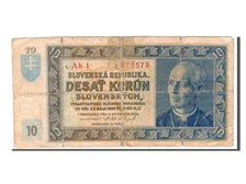 Slovakia, 10 Korun, 1939, KM #4a, VG(8-10), AB1