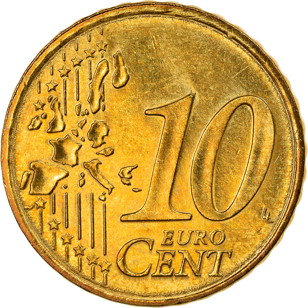 Monaco, 10 Euro Cent, 2001, Paris, EF(40-45), Brass, Gadoury:MC175, KM:170