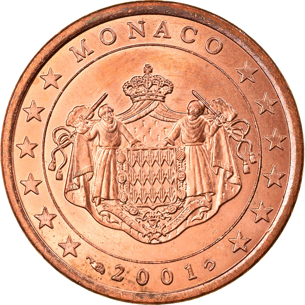 Monaco, 5 Euro Cent, 2001, Paris, EF(40-45), Copper Plated Steel, Gadoury:MC