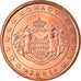 Monaco, 5 Euro Cent, 2001, Paris, EF(40-45), Copper Plated Steel, Gadoury:MC
