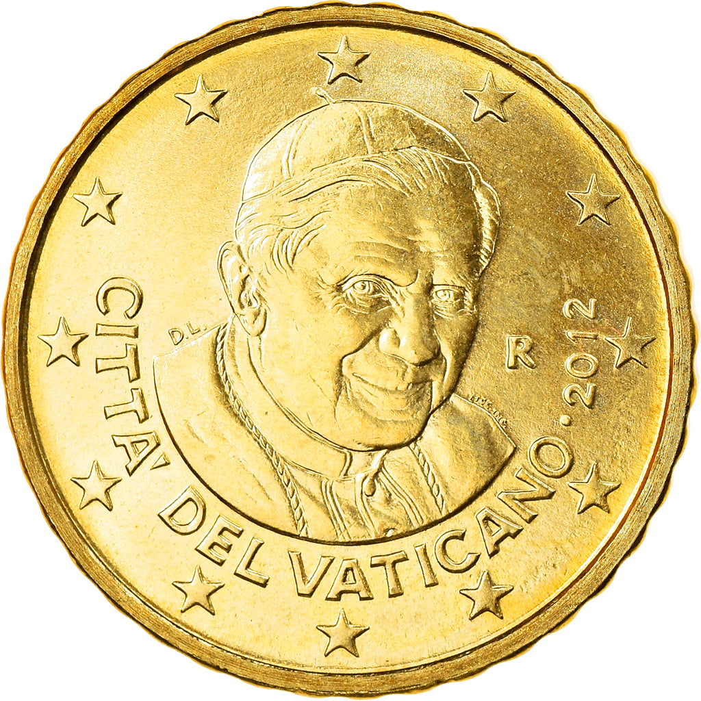 VATICAN CITY, 10 Euro Cent, 2012, Rome, MS(63), Brass, KM:385