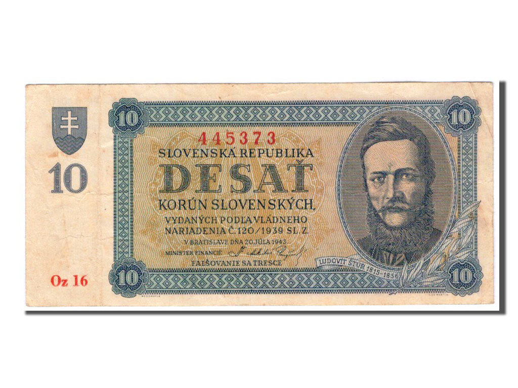 Slovacchia, 10 Korun, 1943, BB