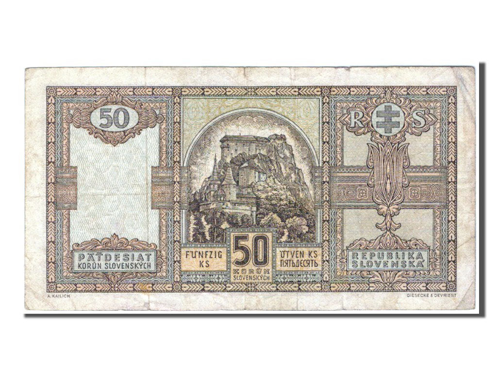 Slovacchia, 50 Korun, 1940, MB