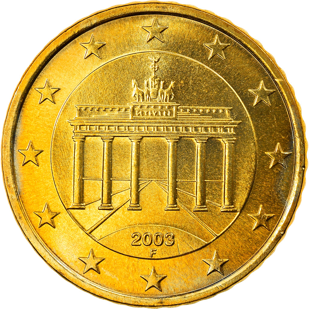 GERMANIA - REPUBBLICA FEDERALE, 50 Euro Cent, 2003, Stuttgart, SPL, Ottone